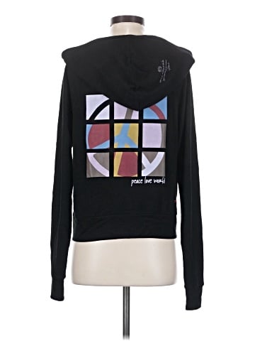 Peace Love World Zip Up Hoodie (view 2)