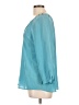 Joie 100% Silk Teal 3/4 Sleeve Blouse Size M - photo 5