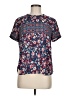 Ann Taylor LOFT 100% Polyester Floral Blue Short Sleeve Blouse Size M (petite) - photo 1