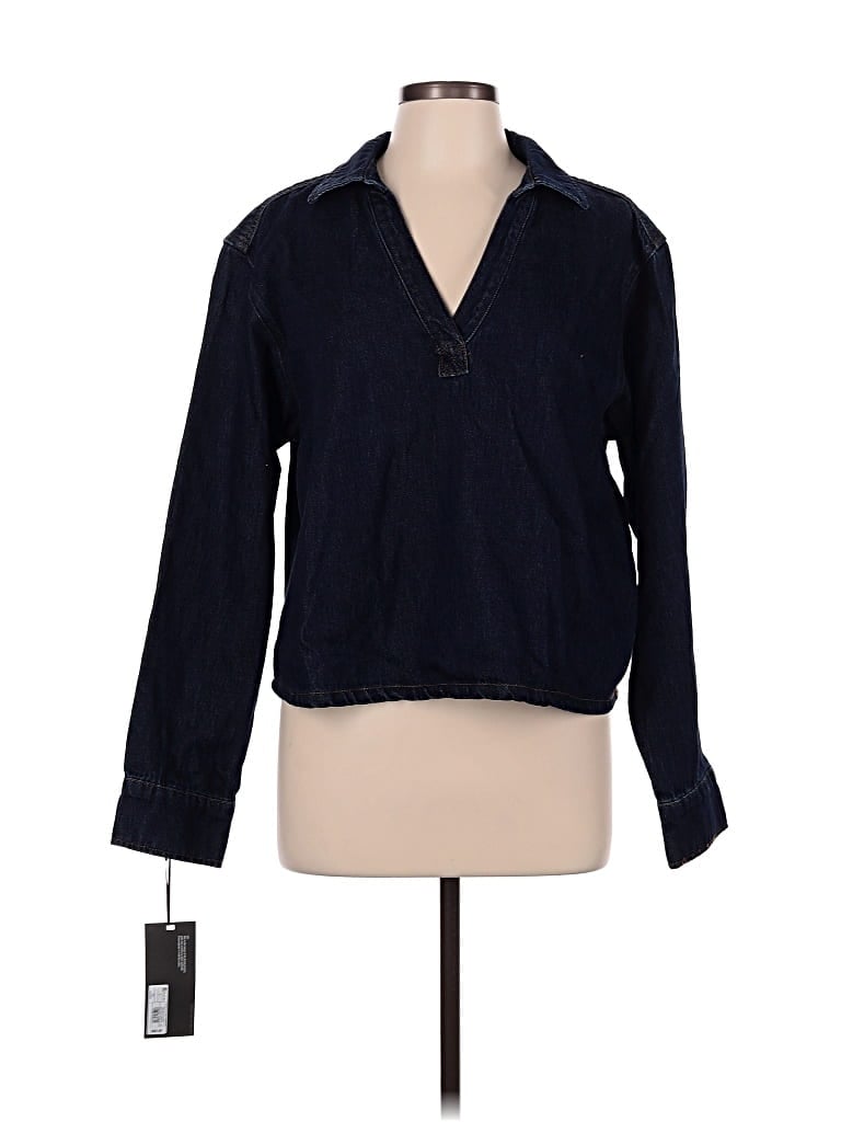 Future Collective Long Sleeve Blouse In Blue