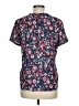 Ann Taylor LOFT 100% Polyester Floral Blue Short Sleeve Blouse Size M (petite) - photo 2
