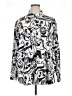 Karl Lagerfeld Paris 100% Polyester Print Silver Long Sleeve Blouse Size 1X - photo 1