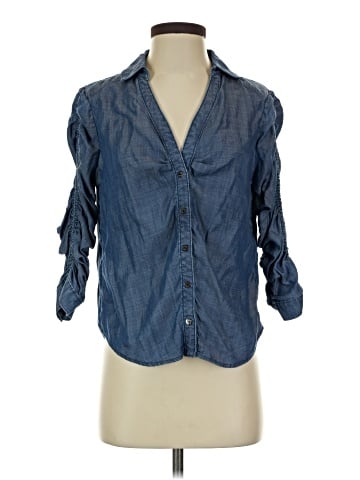 White House Black Market 3/4 Sleeve Button-Down Shirt (view 1)