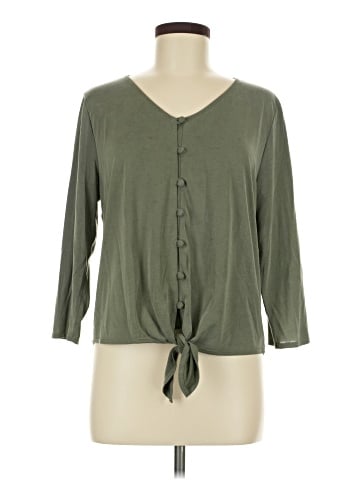 Green Envelope 3/4 Sleeve Top (view 1)