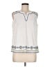 Talbots Outlet 100% Cotton White Sleeveless Blouse Size Med Petite - photo 1