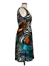 Raya Sun Print Teal Cocktail Dress Size L - photo 4