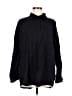 Cotton On 100% Recycled Plastic Solid Black Long Sleeve Button-Down Shirt Size M - photo 1