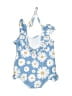Unbranded Floral Blue One Piece Swimsuit Size 12-18 mo - photo 2