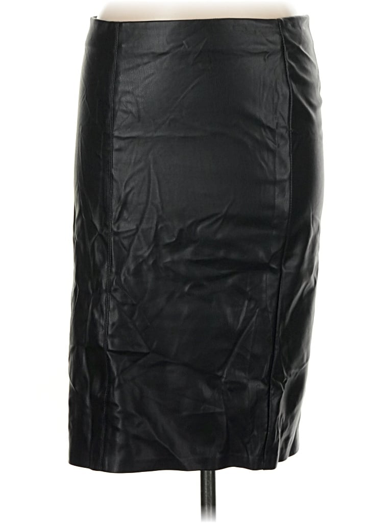 Pre-owned The Drop Faux Leather Skirt In Black