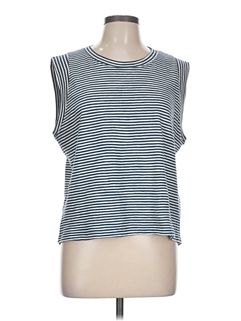 Pre-owned Faherty Sleeveless Top Blue Boatneck Tops