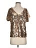 Modern Attraction 100% Polyester Gold Short Sleeve Blouse Size S - photo 1