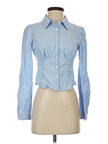 Edikted Long Sleeve Button-Down Shirt (view 1)