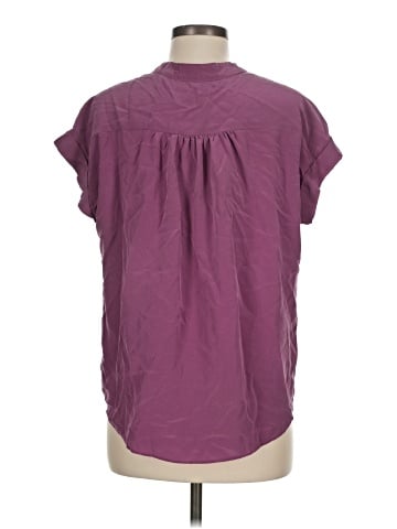 Lavender Brown Short Sleeve Silk Top (view 2)