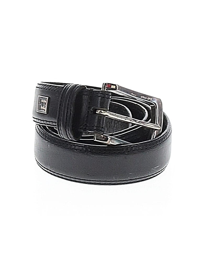 Pre-owned Tommy Hilfiger Leather Belt In Black