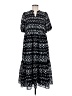 Ann Taylor 100% Polyester Print Black Casual Dress Size M (petite) - photo 1