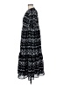 Ann Taylor 100% Polyester Print Black Casual Dress Size M (petite) - photo 5