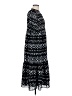 Ann Taylor 100% Polyester Print Black Casual Dress Size M (petite) - photo 4