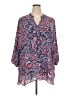 Boutique + 100% Polyester Paisley Blue 3/4 Sleeve Blouse Size 3X Plus - photo 1