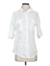 Dylan 100% Linen White 3/4 Sleeve Button-Down Shirt Size S - photo 1