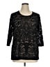 Cj Banks Black 3/4 Sleeve Top Size 1X - photo 1