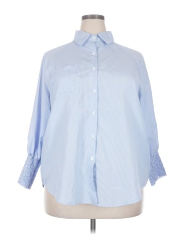 Unbranded 3/4 Sleeve Button-Down Shirt (view 1)