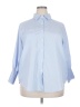 Unbranded Blue 3/4 Sleeve Button-Down Shirt Size XXL - photo 1