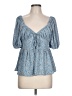 Mittoshop 100% Polyester Blue 3/4 Sleeve Blouse Size L - photo 1