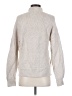 Evereve Chevron-herringbone Silver Turtleneck Sweater Size S - photo 2
