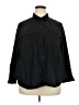Old Navy Solid Black 3/4 Sleeve Button-Down Shirt Size 2X - photo 1