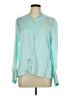 Etcetera 100% Silk Teal Long Sleeve Silk Top Size 12 - photo 1