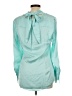 Etcetera 100% Silk Teal Long Sleeve Silk Top Size 12 - photo 2
