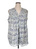 Liz Claiborne 100% Polyester Tweed Blue Sleeveless Blouse Size 1X - photo 1