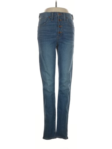 Madewell Tall 10" High-Rise Skinny Jeans in Dewitt Wash: Button-Front TENCEL&trade; Denim Edition (view 1)