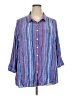 Kim Rogers 100% Rayon Stripes Blue 3/4 Sleeve Button-Down Shirt Size 3X - photo 1