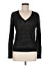Theory 100% Linen Metallic Solid Black Pullover Sweater Size M - photo 1