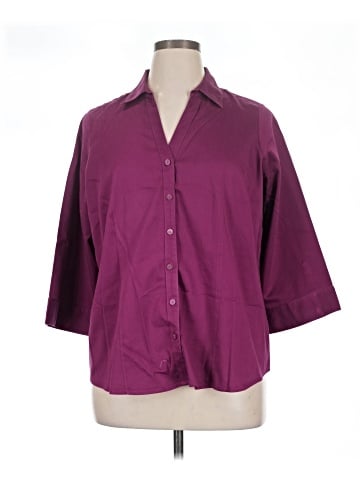 212 Collection 3/4 Sleeve Button-Down Shirt (view 1)