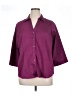 212 Collection Solid Burgundy 3/4 Sleeve Button-Down Shirt Size 1X - photo 1
