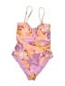 Roxy Floral Pink One Piece Swimsuit Size S - photo 1