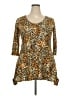 Valentina 100% Polyester Brown 3/4 Sleeve Top Size 4X - photo 1