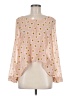 Miss Daisy 100% Polyester Polka Dots Pink Long Sleeve Blouse Size M - photo 1