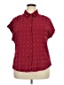 Assorted Brands 100% Polyester Polka Dots Burgundy Short Sleeve Blouse Size XXL - photo 1