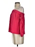 Milly Red Pink 3/4 Sleeve Silk Top Size S - photo 5