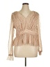 Ann Taylor LOFT 100% Polyester Tan Long Sleeve Blouse Size 14 - photo 1