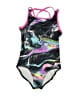 Justice Graphic Black One Piece Swimsuit Size S (kids) - photo 1