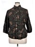 Caribbean Joe 100% Rayon Floral Black 3/4 Sleeve Button-Down Shirt Size 1X - photo 1