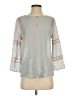 Ecru 100% Rayon Teal 3/4 Sleeve Blouse Size S (estimated) - photo 1