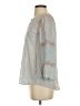 Ecru 100% Rayon Teal 3/4 Sleeve Blouse Size S (estimated) - photo 5
