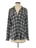 Equipment 100% Silk Plaid Black Long Sleeve Silk Top Size S - photo 1