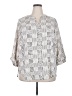 41Hawthorn 100% Polyester Houndstooth Ivory 3/4 Sleeve Blouse Size 2X - photo 1