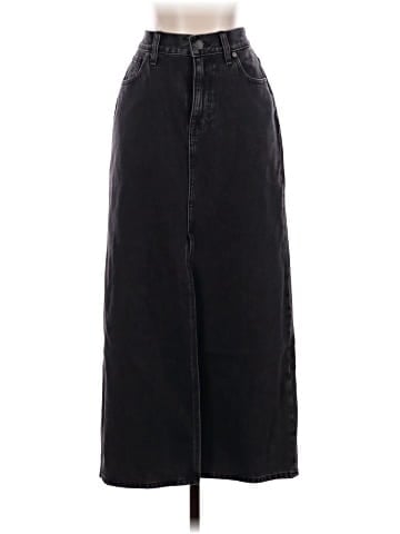 Madewell Denim Mid-Rise Maxi Skirt in Lunar Wash (view 1)